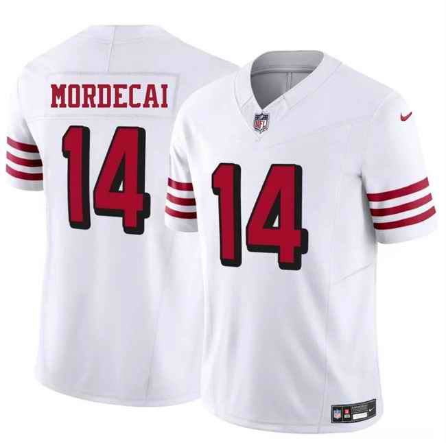 Men's San Francisco 49ers #14 Tanner Mordecai New White 2025 F.U.S.E. Vapor Untouchable Limited Stitched Football Jersey